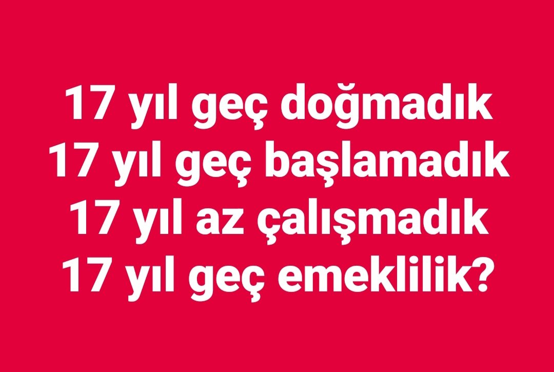⏭️Sadece kendimiz için değil, çalışma hayatına umutla bakmak isteyen herkes için adalet istiyoruz.

⏭️Belirsizlik değil, önümüzü görebileceğimiz bir kademe takvimi bekliyoruz. ✨

<a href="/EmadDernegi/">EMEKLİLİKTE ADALET DERNEĞİ ⚖️</a>
#KademeKırkÜçtenBaşlar