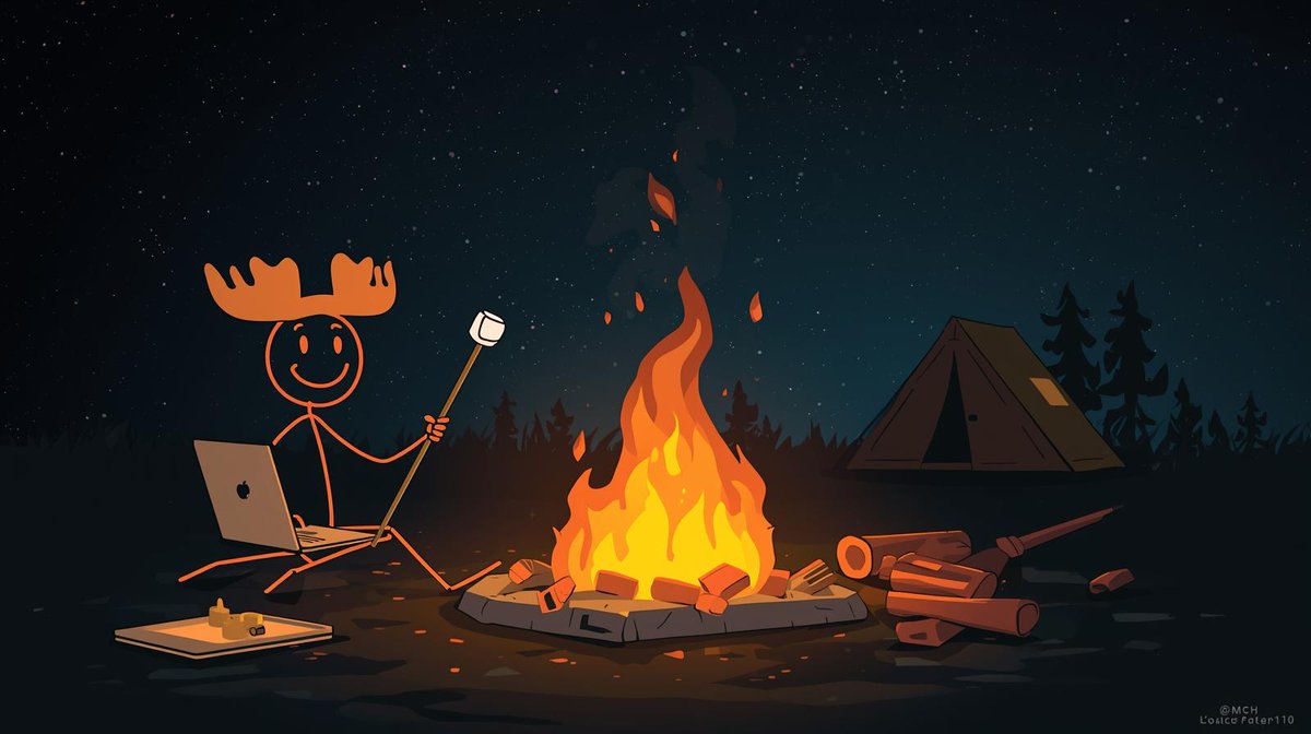 ethantech712's tweet image. First night at Camp Haven: roasting s'mores by the fire, laptop glowing with testnet quests, moose hat proud. That sticky marshmallow moment sparked my DataHaven obsession—decentralized storage never tasted sweeter! 🏕️🍡 @DataHaven_xyz #CampHaven