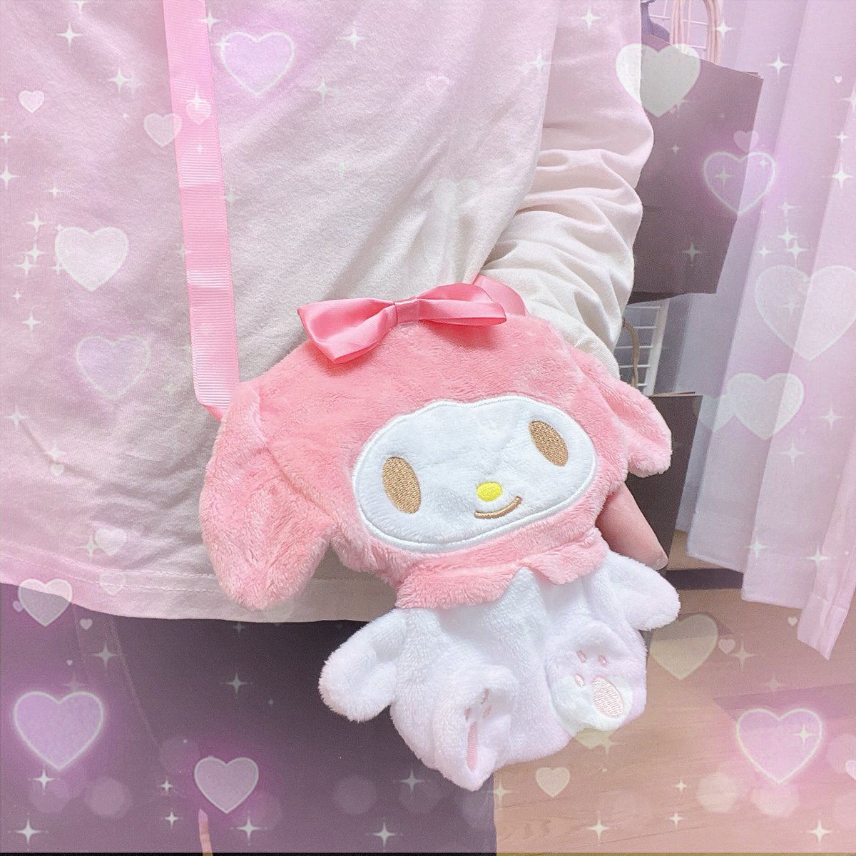 🩷好評発売中🩷 #夢屋 マイメロディ ぬいぐるみポシェット🐰🤍 大好評