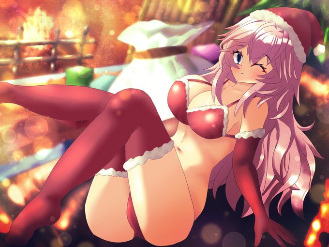 #oc #一次創作 #イラスト #絵柄好みって人にフォローされたい クリスマス絵のサンタビキニ差分