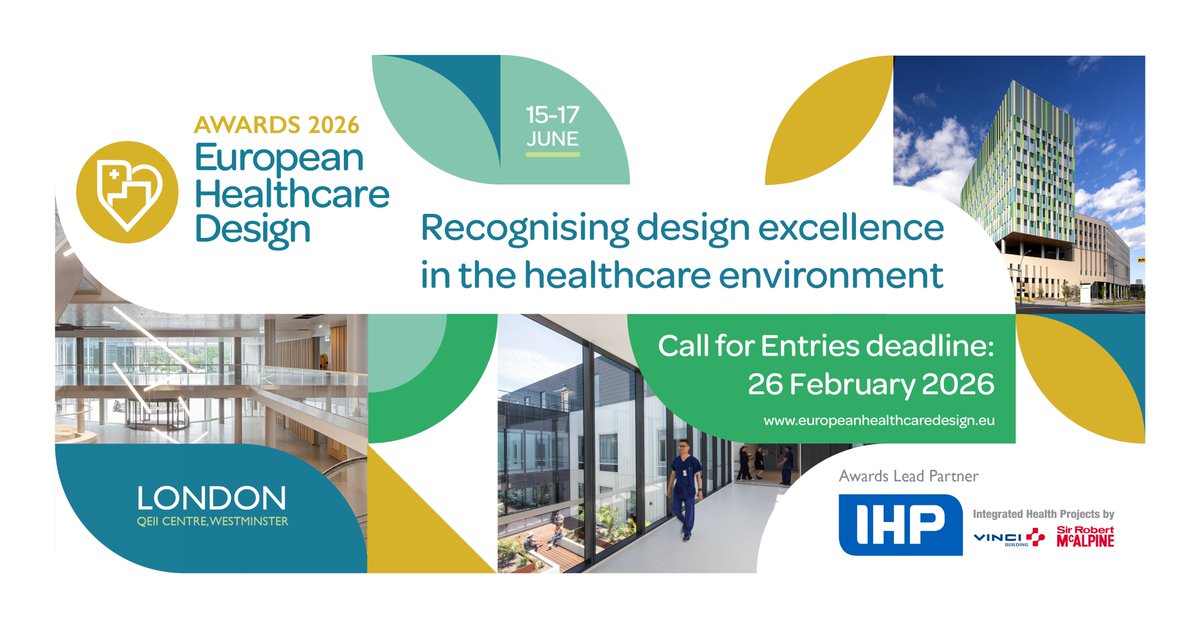 The #EHD2026 Awards are now open!

Start preparing your submission across 14 categories celebrating excellence in healthcare design and delivery, learn more and submit: bit.ly/EHDAwards

🏆 Don’t miss your chance for international recognition