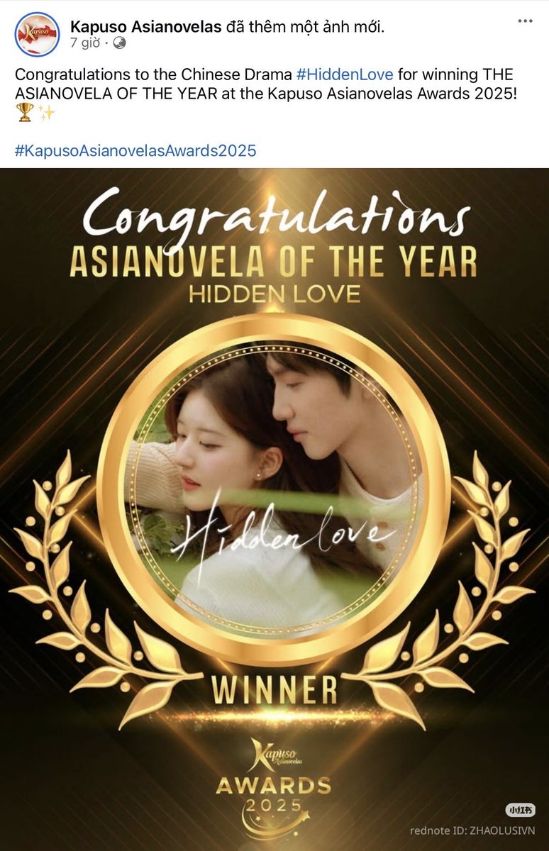 The_CompactDisc's tweet image. Congratulations To #HiddenLove  For Grabbing "ASIANOVELA OF THE YEAR" at the Kapuso Asianovelas Award, 2025. 
Premiered on July 7th, 2025 In Phillipines, GMA Network.

The Kapuso Asianovelas Award, Presented by 🇵🇭 GMA Network, Recognizes Outstanding Asian TV Drama. #陈哲远