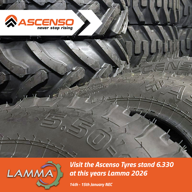 From the 14th -15th January you can visit our #AscensoTyres UK team on stand 6.330 at this years #LAMMAshow at the Birmingham #NEC. There you can learn how we can help your business this 2026 and beyond. #neverstoprising