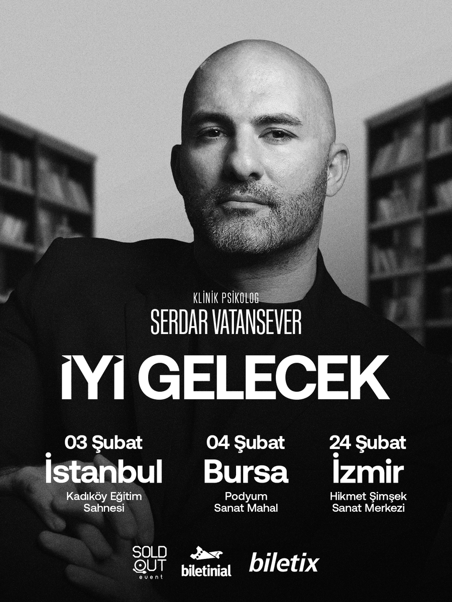 SoldOutEvent's tweet photo. 🧠Uzman Klinik Psikolog Serdar Vatansever, hem kendimize hem de ilişkilerimize “İyi Gelecek” bir akşam için sahneye çıkmaya devam ediyor.😊

📍 3 Şubat - İstanbul Kadıköy
📍 4 Şubat - Bursa 
📍 24 Şubat - İzmir 

#SerdarVatansever #İyiGelecek https://t.co/SuIBPioPpR