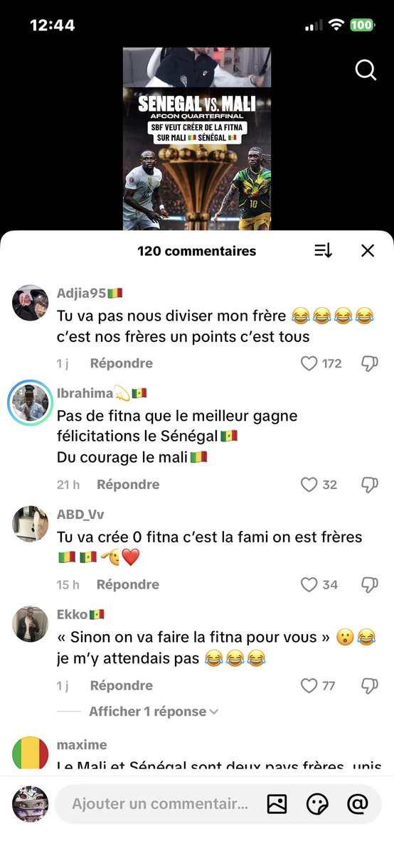 noir_fierss's tweet image. Je vois des gens essayer de créer de la fitna entre le Sénégal et le Mali, mais les commentaires me réchauffent le cœur.