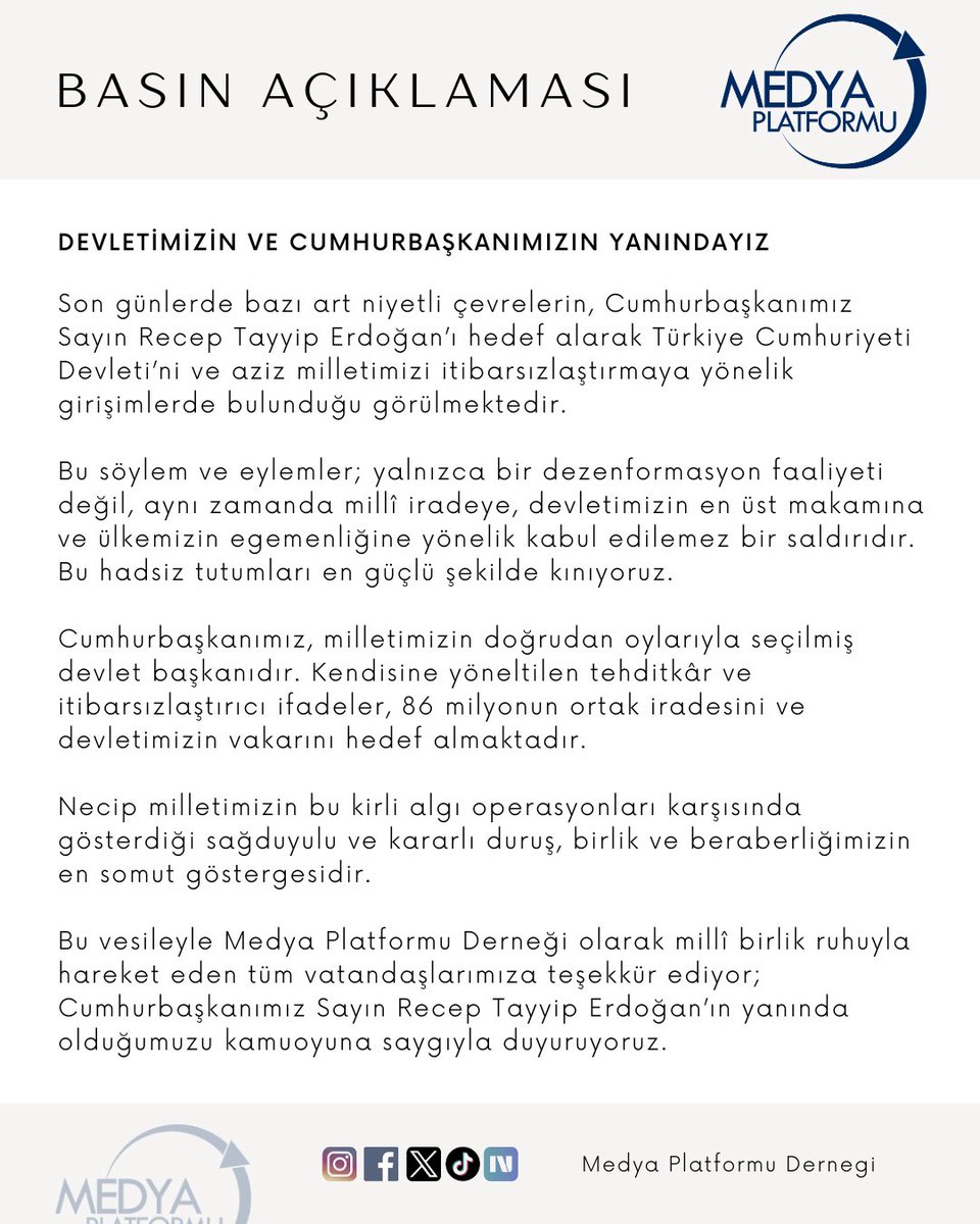 DEVLETİMİZİN VE CUMHURBAŞKANIMIZIN YANINDAYIZ