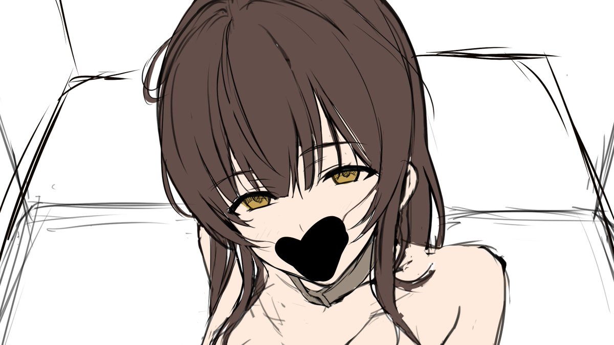 先日の下書き見直して、作品内世界の○○○○オおじさんを描かなくても良い感じでしたので、おじさんになりきって、彼女を見下げるような角度に修正しました。

背景のおもちゃを描き入れたら、線画に移ります* 