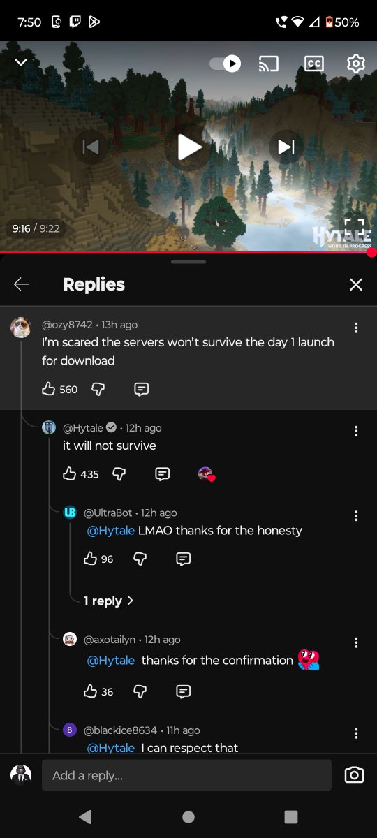 This comment chain under <a href="/chippygamingyt/">Chippy 🌳</a> YT video breaking down the new @hytale blog post is so funny lmao