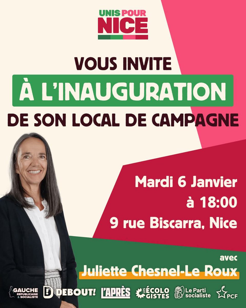 À tout à l'heure ! #Municipales2026 #VilleDeNice #Écologie #Gauche <a href="/UnisPourNice/">Unis pour Nice</a> <a href="/JulietteChesnel/">Juliette Chesnel-Le Roux</a>