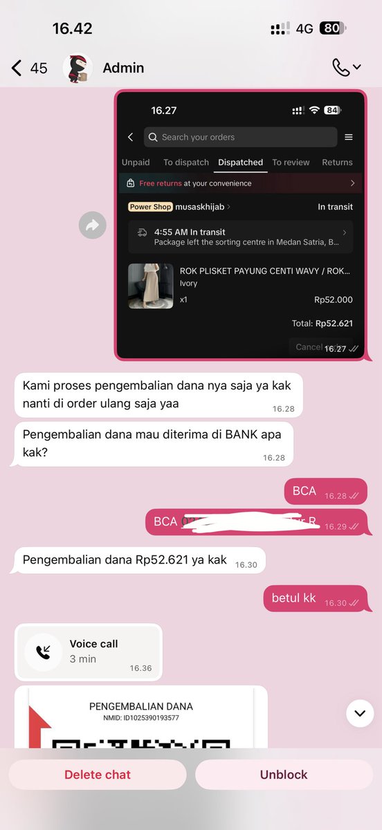 hyeoksolo's tweet image. ‼️HELP RT hati-hati modus penipuan baru buat yang sering belanja online 😅👎🏻

serem banget sampe tau no. resi bahkan alamat~ modusnya mengatas namakan ekspedisi trs katanya barangnya ketuker dan kasi opsi refund manual lewat qris gitu, nama merchant qrisnya “pengembalian dana”