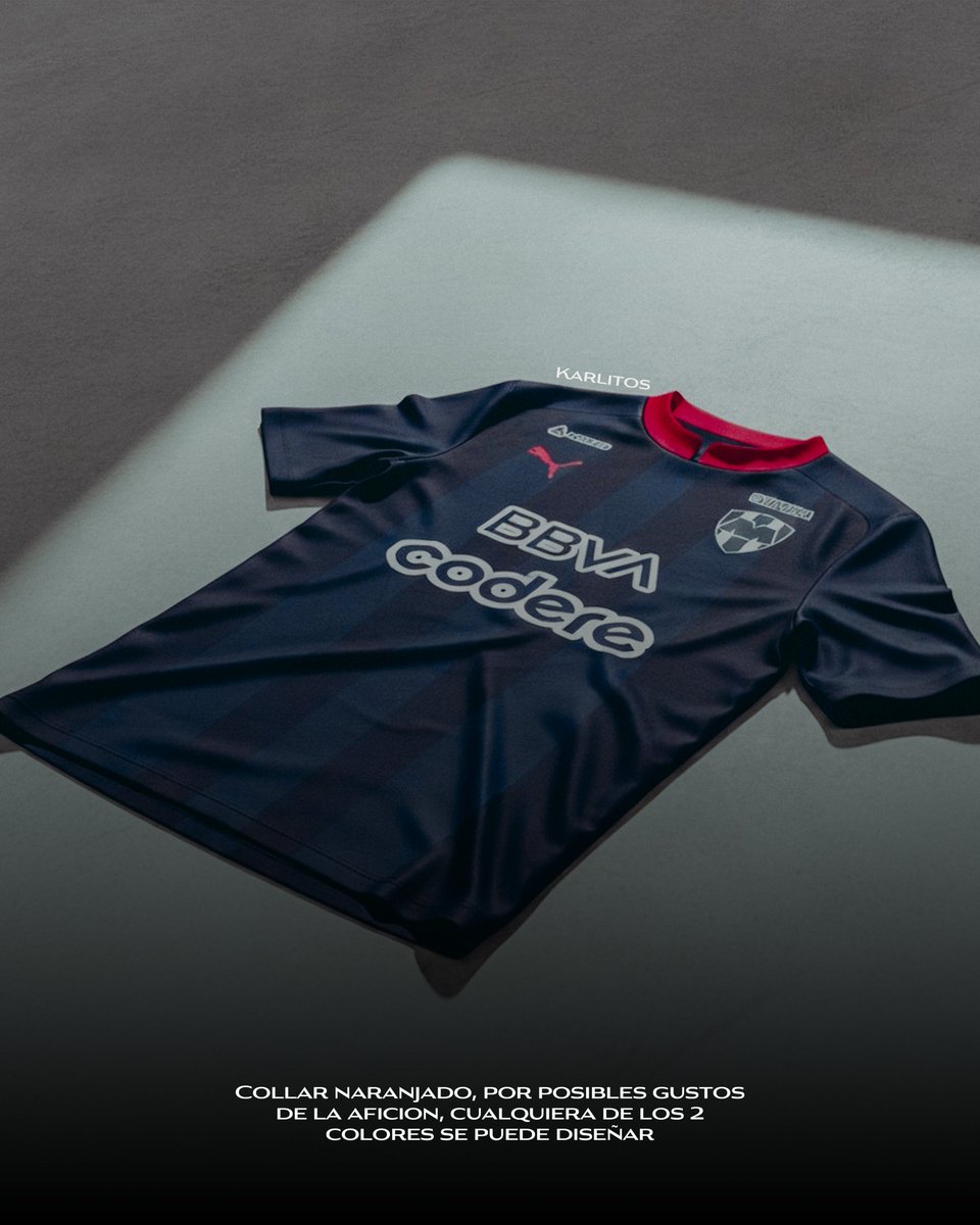 karlitosof's tweet photo. Mi prototipo para la convocatoria de Jerseys de @rayados y @pumamexico

Un jersey con tonos oscuros, con posible collar anaranjado.

Espero les fuste tanto como a mi, buena eleccion para alternativo o casual