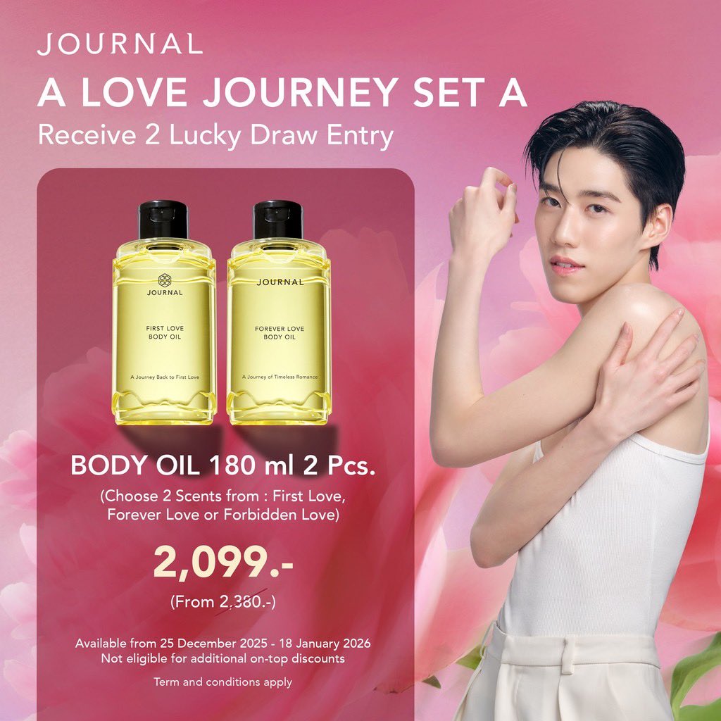 pls rt🙇‍♀️
Journal Body Oil

180ml 680 / 2 ขวด 1,330

ส่งฟรี มี 3 กลิ่น
First love/Forever Love/Forbidden Love

สั่งทาง DM ค่ะ

#JOURNALALoveJourney
#ผิวนุ่มหอมในทุกช่วงของความรัก
#JOURNALBODYOILXPPKRIT​
#JournalBodyOil #ตลาดนัดบกพพ #ตลาดนัดบิวกิ้นพีพี