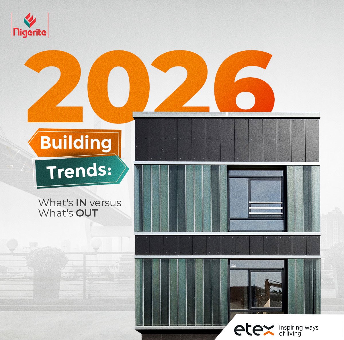nigeritelimited's tweet image. 2026 is the year of smarter building. From durable materials to energy-efficient designs, here’s what’s IN (and OUT) for stronger, sustainable homes. Swipe to see the trends shaping the future. 

#EQUITONE #DesignFreedom #FacadeInnovation #ArchitecturalDesign