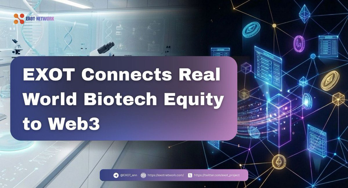 Is it really possible to bring biotech equity fully on-chain?” 🤔🧬

At EXOT, we’re not asking if we’re building the answer.
Our ecosystem runs on a next-generation DeSci × RWA hybrid model, directly linking real-world biotech equity to an on-chain token economy 🔗

▪️Every