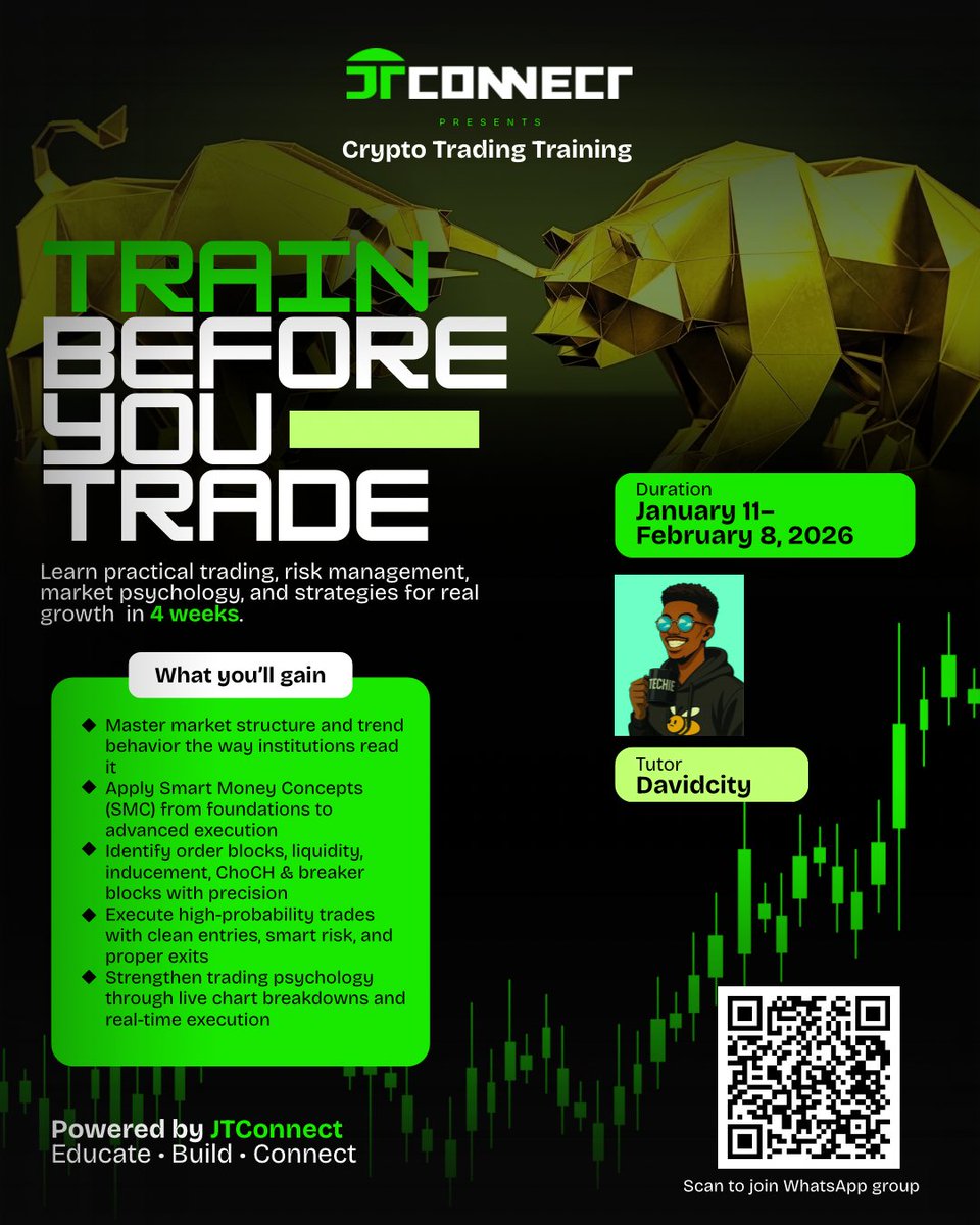 📢ANNOUNCEMENT Train Before You Trade. Practical crypto learning — not  guesswork. 📅 Jan 11 – Feb 8 (4weeks) 👨‍🏫 Tutor: @Daveweb3_ Scan the QR  code and join the WhatsApp group. OR Join
