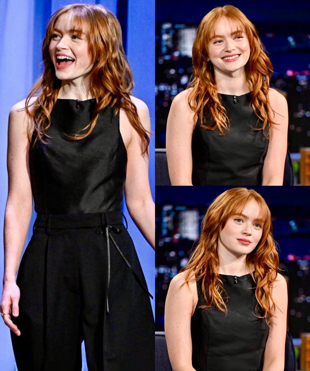StrangerNews11's tweet image. Sadie Sink stuns on The Tonight Show😍