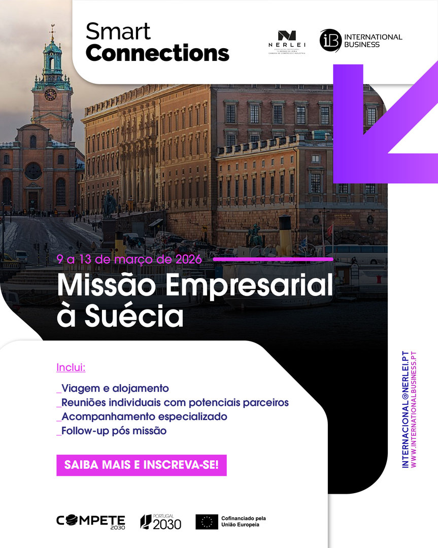 Quer explorar o mercado da Suécia❓

Inscreva-se até 15 de janeiro na nossa missão empresarial e beneficie de 50% de apoio, dado que esta ação integra o nosso projeto International Business 2025-26, cofinanciado pelo <a href="/FEEICOMPETE2030/">COMPETE 2030</a> 

+ info 📷 internacional@nerlei.pt