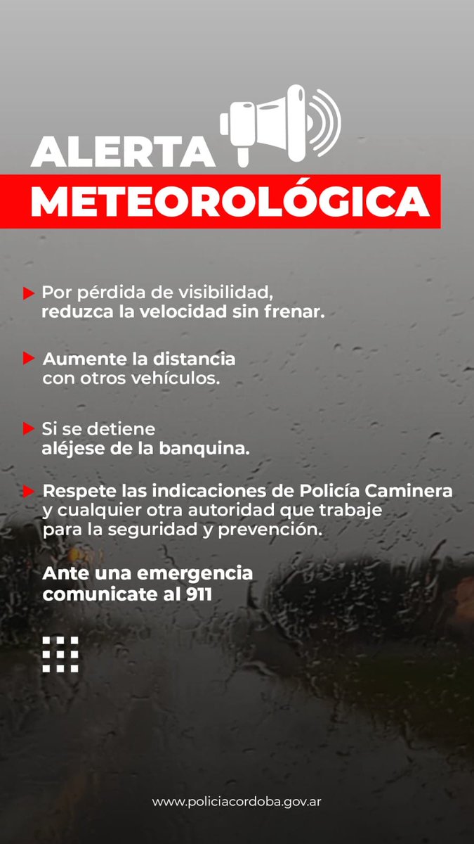 ALERTA POR TORMENTAS ⛈️

ℹ️ Según lo emitido por el <a href="/SMN_Argentina/">SMN Argentina</a>, se prevé para la tarde/noche de hoy martes y madrugada del miércoles tormentas de variada intensidad, acompañadas por actividad eléctrica, granizo, ráfagas de hasta 70 km/h y abundante caída de agua en cortos