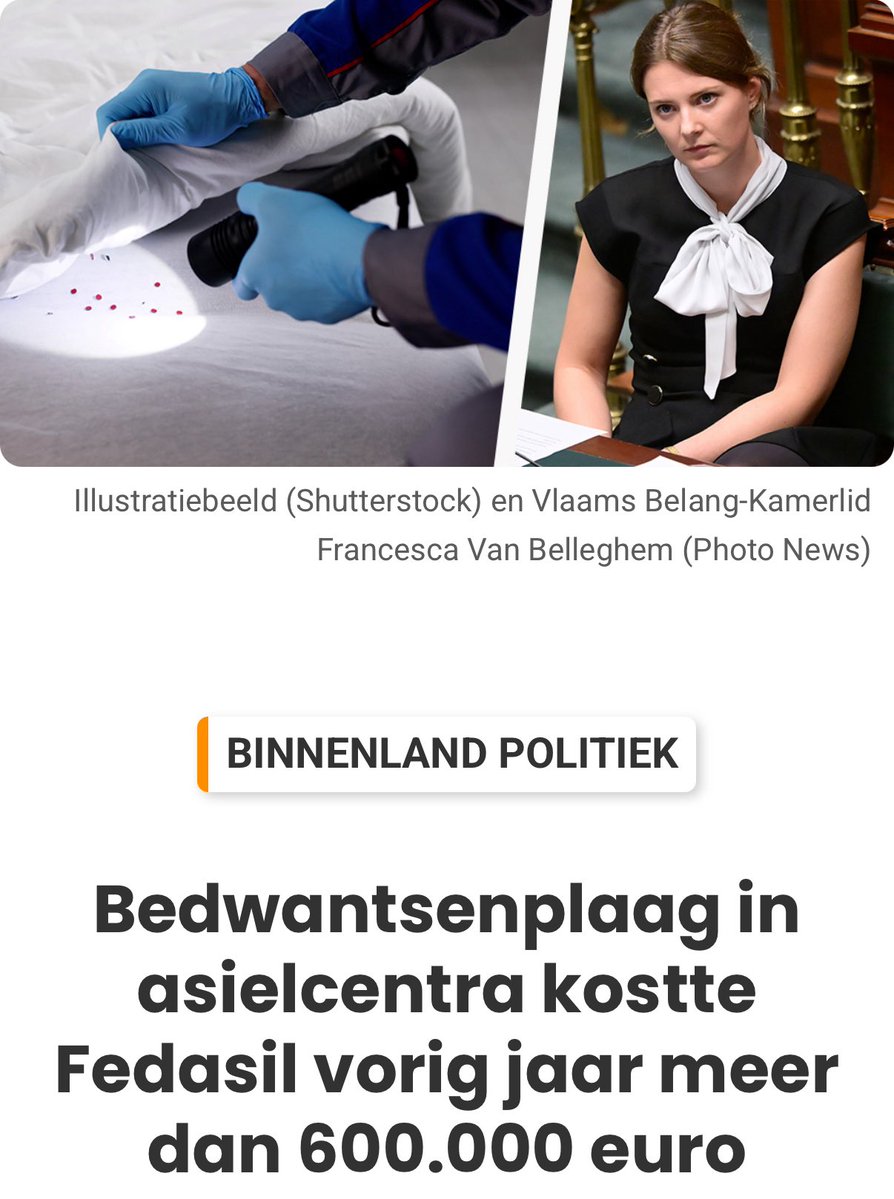 francescavbel's tweet image. 😱 Massa-migratie kost handenvol geld, en de kosten komen van alle kanten.

Op 2 jaar tijd meer dan €1 miljoen belastinggeld voor de bestrijding van bedwantsen in asielcentra:
-2024: €393.188,70
-2025: €615.694,50

79% van de asielcentra had vorig jaar één of meerdere…