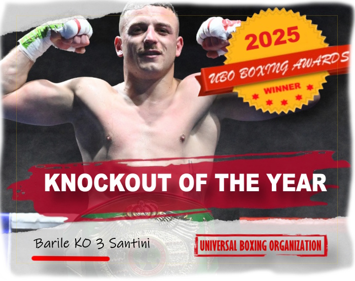 🏆 ‼️ 2025 UBO Boxing Awards (7 of 10).    

Knockout of the Year: Pasquale Barile KO 3 Patrizio Santini (UBO Youth Welterweight title, April 11, Rome, Italy).

-  Pasquale Barile came in as the underdog when he fought compatriot Patrizio...

Read More: 👉 facebook.com/photo/?fbid=91…