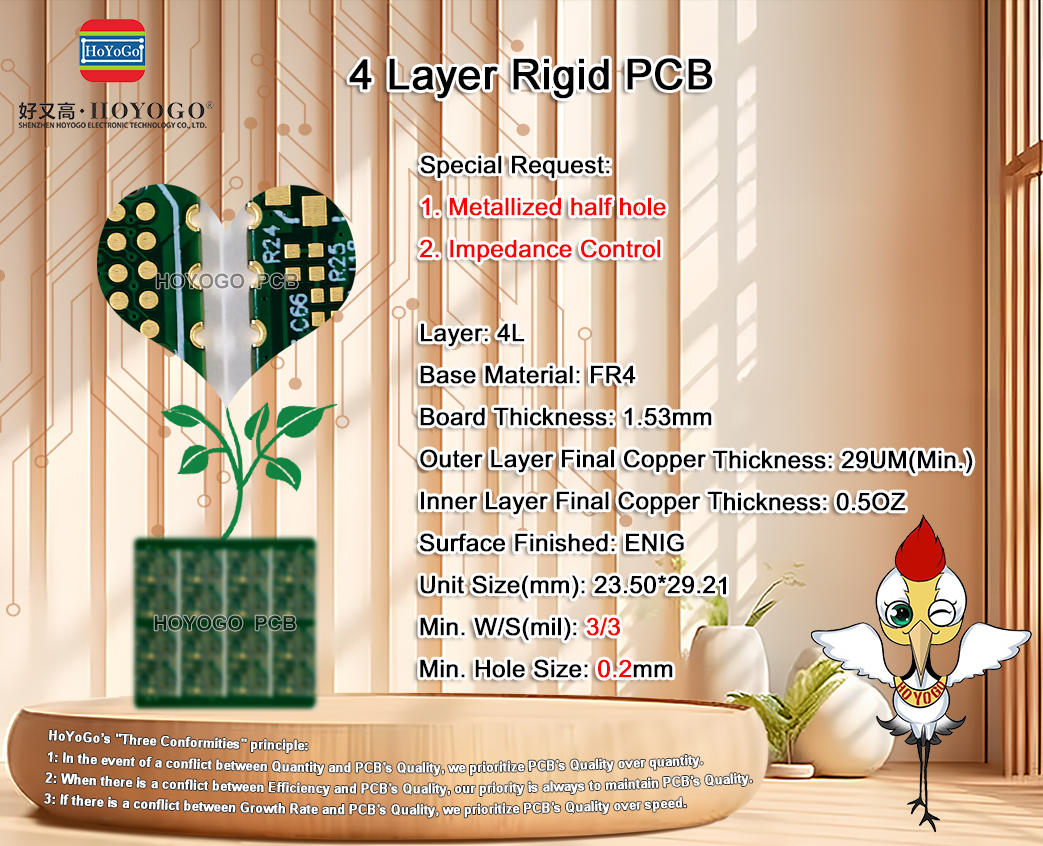 RayHe14's tweet image. Special Request:
1. #MetallizedHalfHole
2. #ImpedanceControl

#4Layer #FR4 #ENIG
Board Thickness: 1.53mm
Outer Layer Final Copper Thickness: #29UM(Min.)
Inner Layer Final Copper Thickness: 0.5OZ
Unit Size(mm): 23.50*29.21
Min. W/S(mil): 3/3

hoyogo.com

#HoYoGoPCB