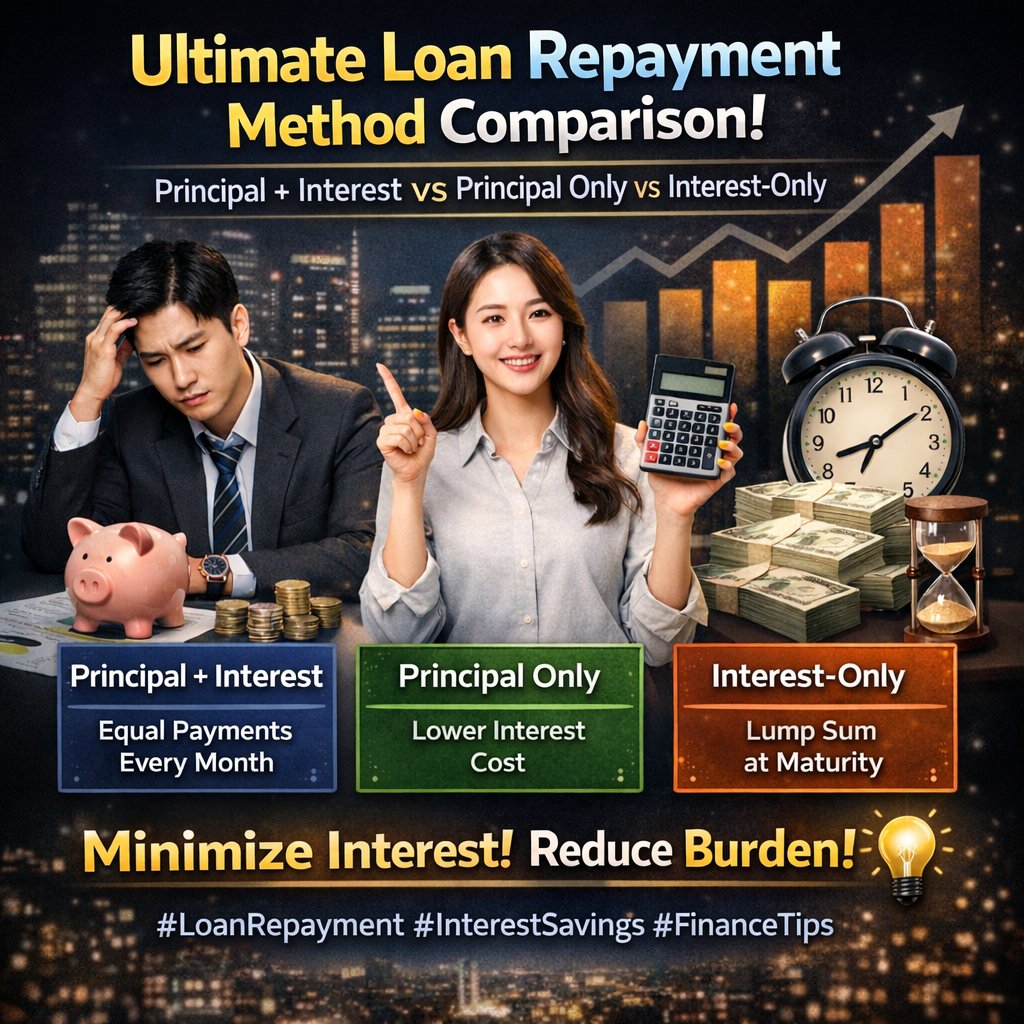 대출 이자, 상환 방식 하나로 수백만 원 차이 납니다.
이자 최소화는 원금균등,
월 부담 안정은 원리금균등,
당장 여유는 만기일시.
내 소득 흐름에 맞는 선택이 진짜 절약입니다.
대출은 금리보다 상환 방식이 먼저입니다.

상세내용보기 :
onbinder.com

#대출상환방식 #대출이자계산