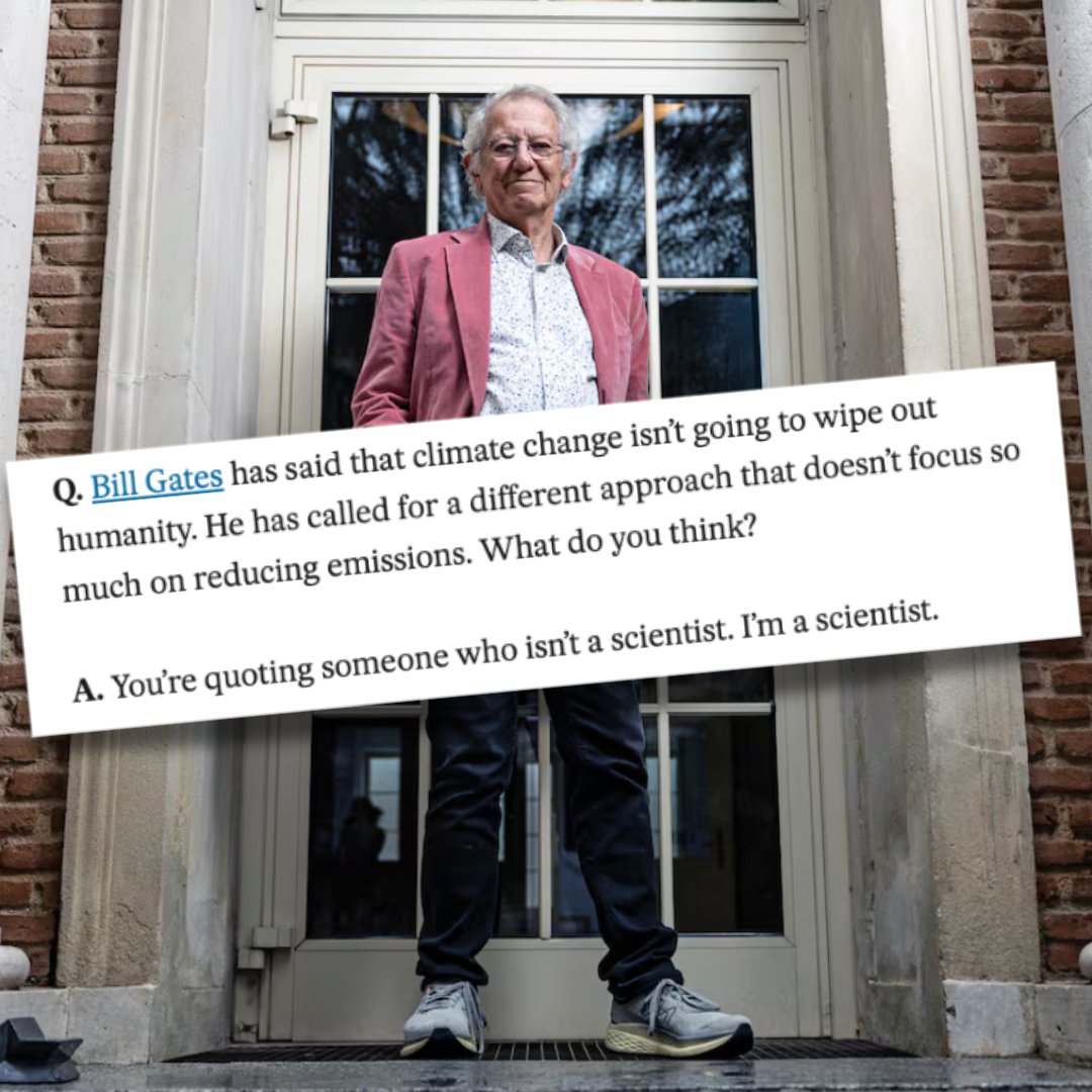 ClimateCrisisAG's tweet photo. Sorry, Bill. This isn’t opinion - it’s science.

Read @Sir_David_King interview with @elpaisinenglish  here: https://t.co/9BkTwIHIRE https://t.co/7jJSNLlvCp
