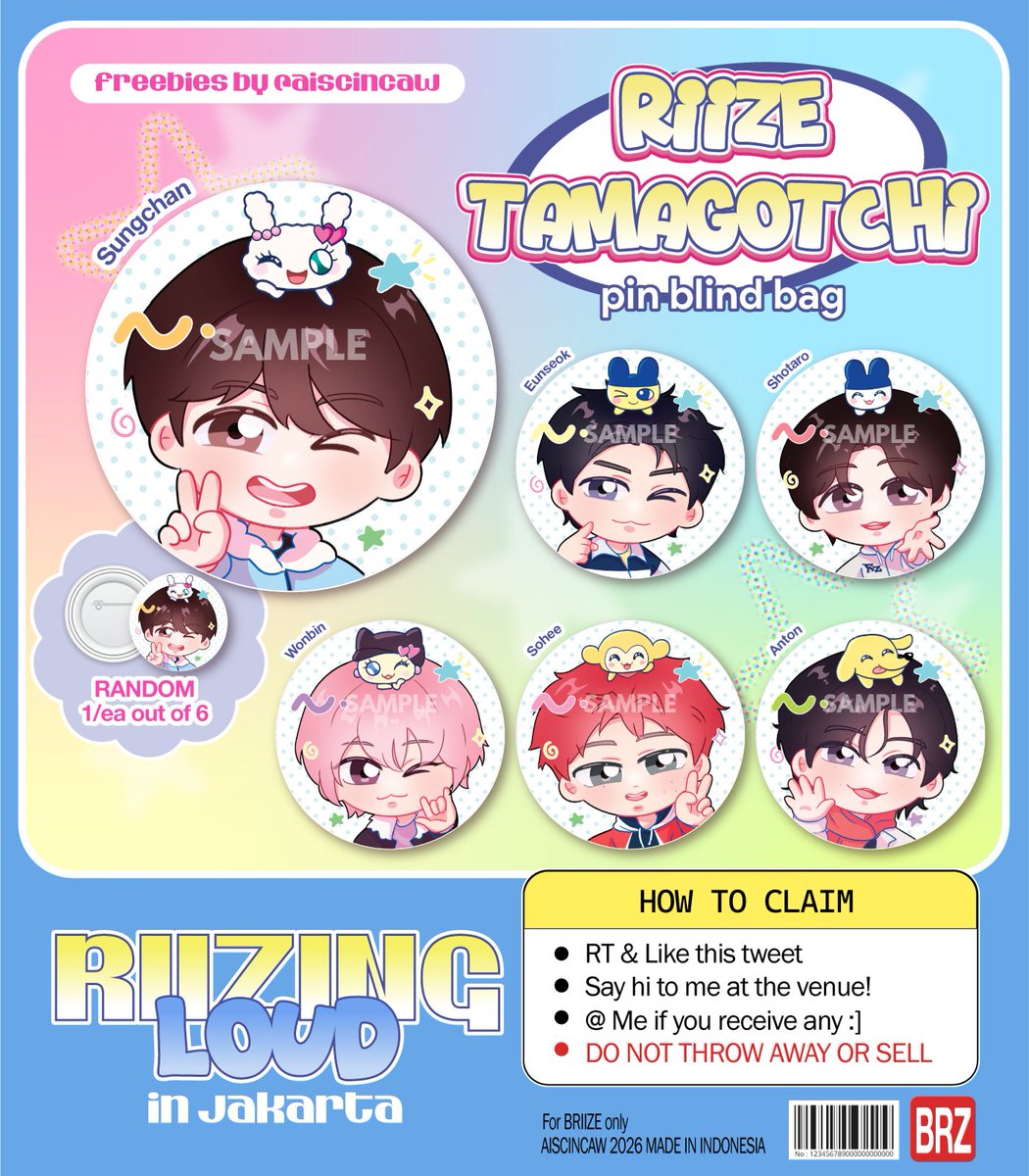 aiscincaw's tweet photo. 👾🕹 RIIZING LOUD IN JAKARTA ⋆｡𖦹 ˚ 

freebies by @aiscincaw 

⟡ 9-10 Jan 2026
⟡ dm for trade (9 JAN ONLY)
⟡ tag me if you receive any!
⟡ time &amp; location: TBA

RTs &amp; Likes are very appreciated ✨️ https://t.co/Ww7FMF0Ynb