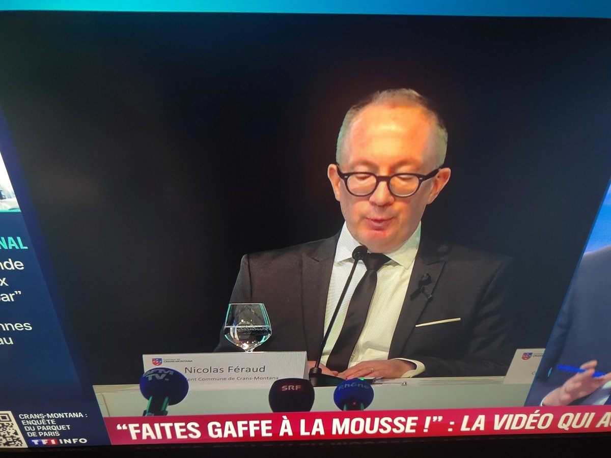 Crans Montana Incendie :

La conférence de presse de Nicolas Féraud est hallucinante! 

"Aucun contrôle pour Le bar le Constellation entre 2020 et 2025 ! 😮" 

Pas d'alarme Incendie, un extincteur hors service pour des centaines de personnes !

Cette histoire sent mauvais ! 🤑