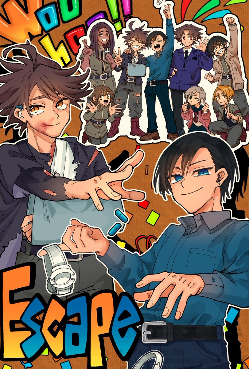 instability_Hey's tweet image. 【ESCAPE ep.17】
完走〜！！全17話、各話のイラスト描き切りました〜〜〜！！
#oc #イラスト #創作