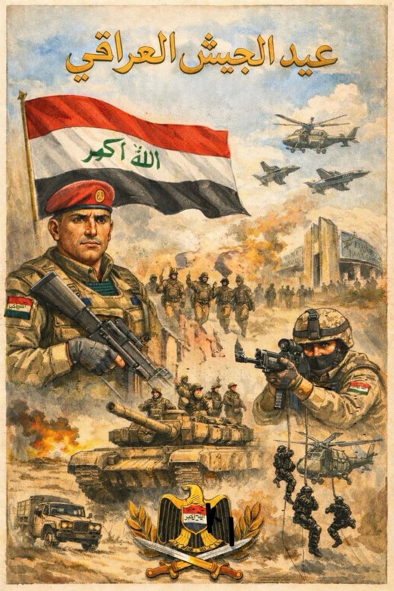 كل عام والجيش العراقي بخير
 كل عام وانت درع العراق الحصين 
كل عام وأنت فخر لكل عراقي شريف🇮🇶
#عيد_الجيش_العراقي
#ابراهيم_الدوح
