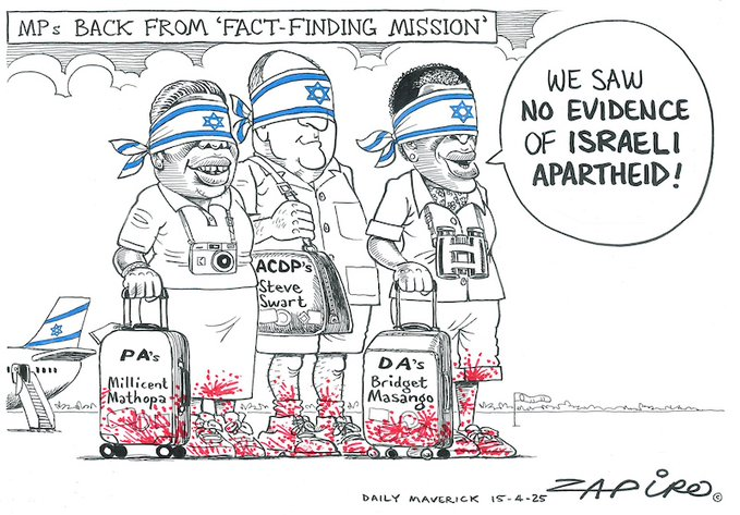 <a href="/Christo64486953/">Christopher Walker</a> Given our (people of color) history of suffering the brutality of apartheid, it's pretty rich of the DA to point at any hypocrisy since it saw fit to go on a propaganda junket to apartheid Israel in the midst of genocide, to tell us there's no apartheid there. Nothing beats that.