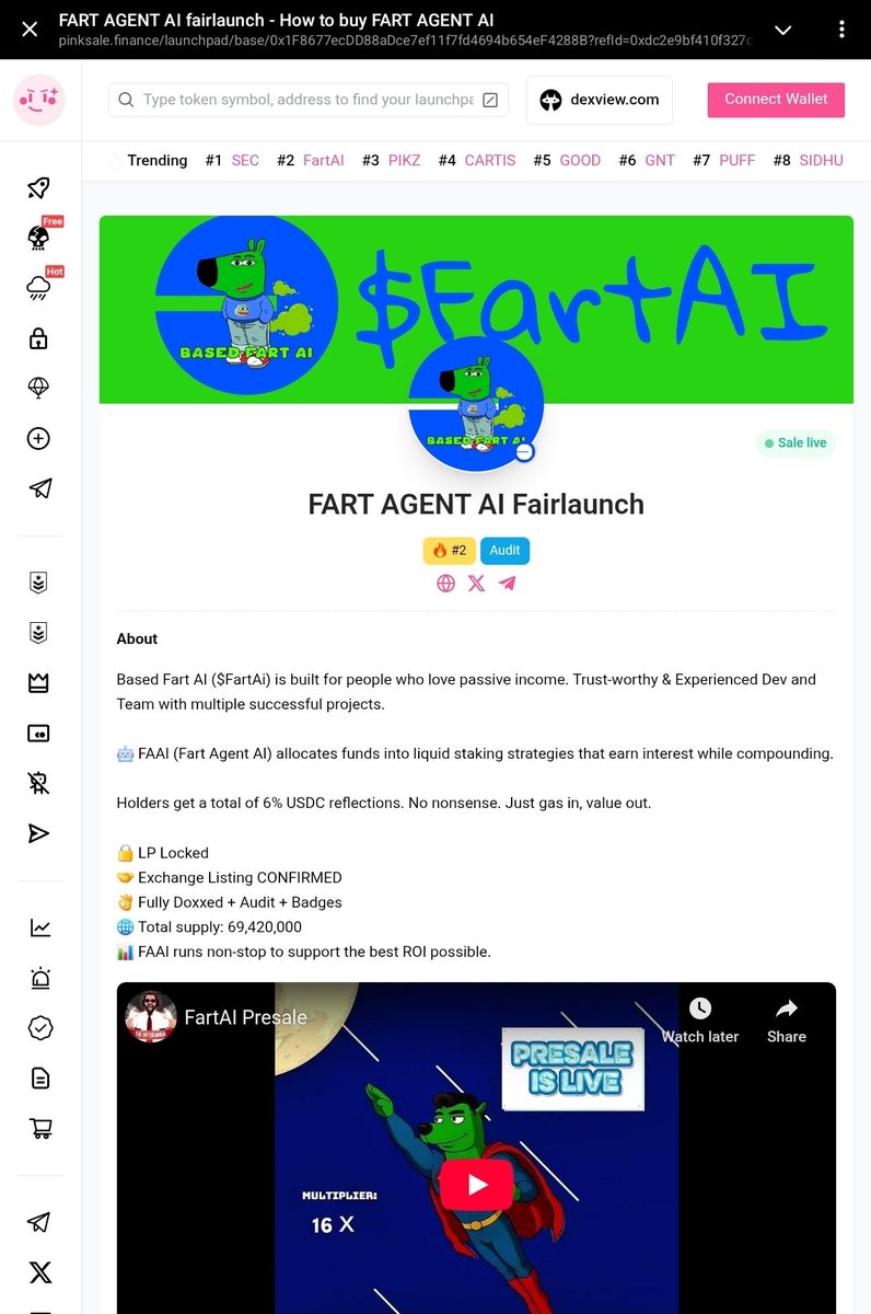 Most projects chase attention
A few focus on infrastructure.

<a href="/basedfart_ai/">Based Fart AI</a>($FartAi) is positioning as an AI-driven investment protocol, integrating decentralized revenue sharing and scalable deployment on Base.

Top #2 Trending!
Presale live on Pinksale! 
pinksale.finance/launchpad/base…