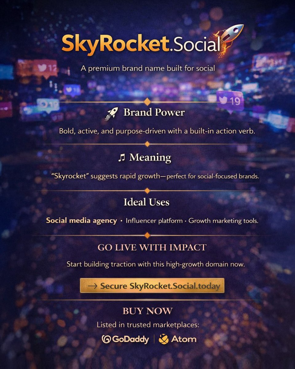 fluorik's tweet photo. 🚀 https://t.co/cab3f6R2dP is a high-energy, action-driven domain built for brands focused on visibility and rapid growth.
The name alone implies traction, scale, and momentum.

Perfect for:
• Social media agencies
• Influencer platforms
• Growth &amp; marketing SaaS tools https://t.co/DP2z5h6Ivn