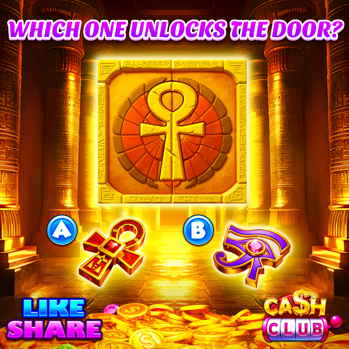 CashClubCasino's tweet photo. 🔗FREE COINS--> https://t.co/DoIq3KQJTx
👉DAILY GIFT ON WEBPAGE--> https://t.co/yqD0cfydad
😱We are locked out of the treasure room!🔐
🗝️Which key fits the lock? A or B?
💬Reply with your answer + ID to win $20 COINS!
#CashClub #Puzzle #FreeSpins #CasinoGames #HotSlots https://t.co/dGm0NeygMh