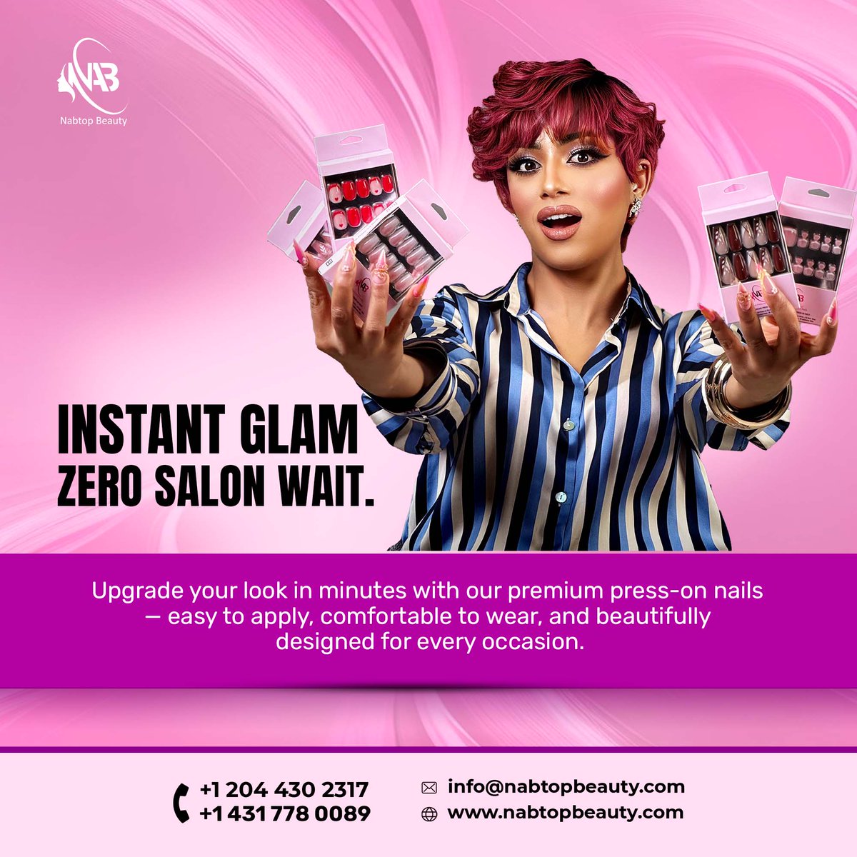 NabtopBeauty's tweet photo. Achieve a flawless, salon-quality manicure in minutes with Nabtop Beauty Premium Press-On Nails.

Expertly designed for precision fit, long-lasting wear, and all-day comfort—without the time or cost of salon appointments.

Buy now: https://t.co/P7MmD893by https://t.co/DdAiowuZNV