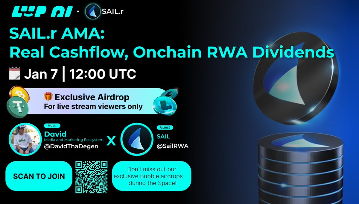 LoopAI_INTL's tweet image. 🎙 SAIL.r AMA: Real Cashflow, Onchain RWA Dividends

Ever wondered how real e-commerce sales turn into onchain weekly dividends? 💸
That’s exactly what @SailRWA  @liquidroyaltyX is building with $SAIL.r — and we’re breaking it all down LIVE 🔍

🔥 Hosted by @DavidThaDegen, this…