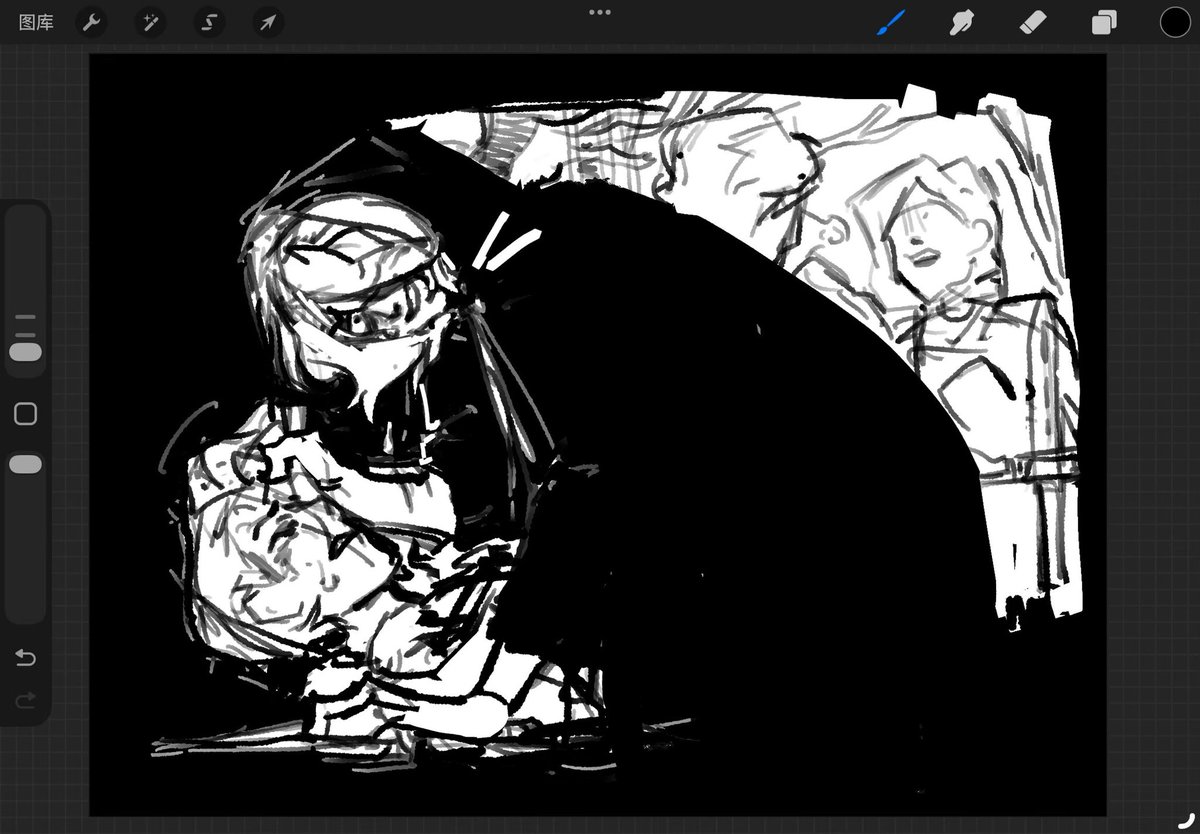 #whisperedfaith 
我一直想画Sean和Lee打架，其实这张没画完，但之后两天还要考试，先不画了我看情况再继续画。