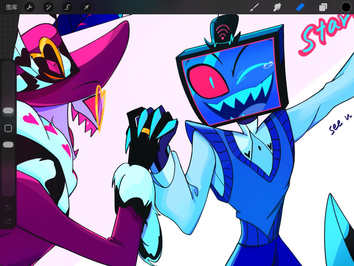 FGPN0114's tweet photo. 我有沃瘾⚡️⚡️⚡️📺🦋📺
#HazbinHotel 
#VoxVal 
#ValVox https://t.co/UXfLS0uSVW