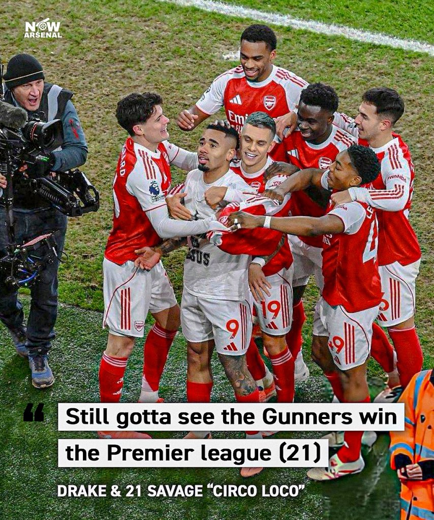 now_arsenaI's tweet image. “Still gotta see the Gunners win the Premier League.”

🎶 | @Drake x @21savage