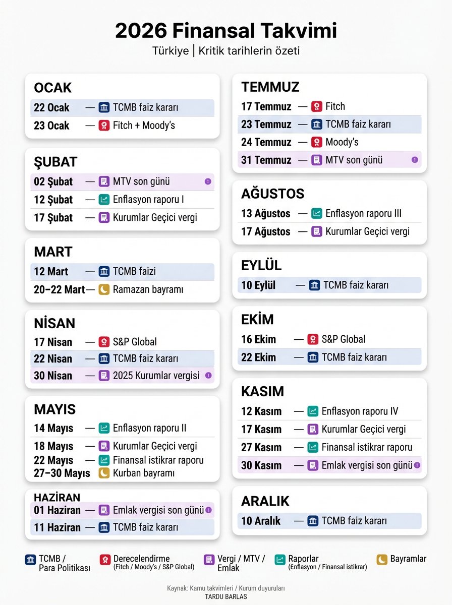 Borsacıların elinin altında olması gereken 2026 Önemli Takvimi