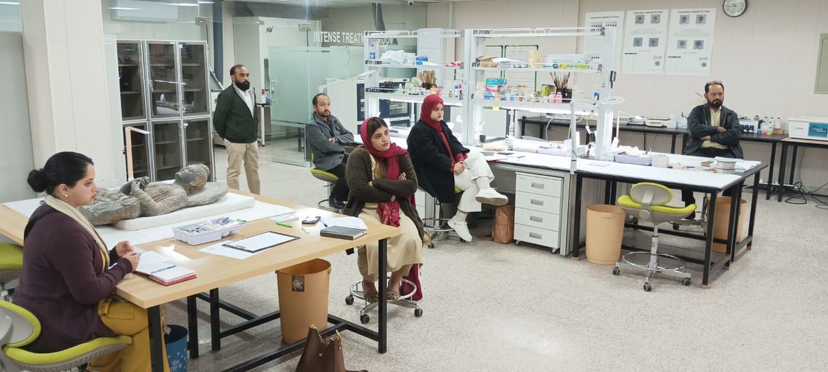 DoamGovPK's tweet photo. The Department of Archaeology &amp; Museums conducted a one week specialized training workshop on the Conservation of Paper, aimed at strengthening professional skills in preserving manuscripts, archival records, and paper based cultural heritage.
.
.
#doamislamabad #Archaeology https://t.co/i7Cl1eAFn2