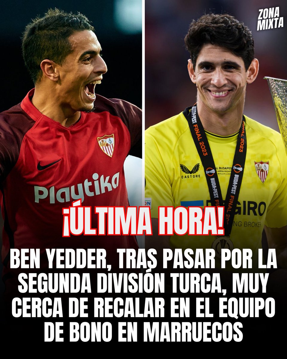 🚨🇲🇦 Wissam Ben Yedder, muy cerca de recalar en el equipo de Bono en Marruecos.

🔴 El exjugador del <a href="/SevillaFC/">Sevilla Fútbol Club</a>, tras pasar por la Segunda División de Turquía, próximo a marcharse al Wydad de Casablanca. 

#ZonaMixta