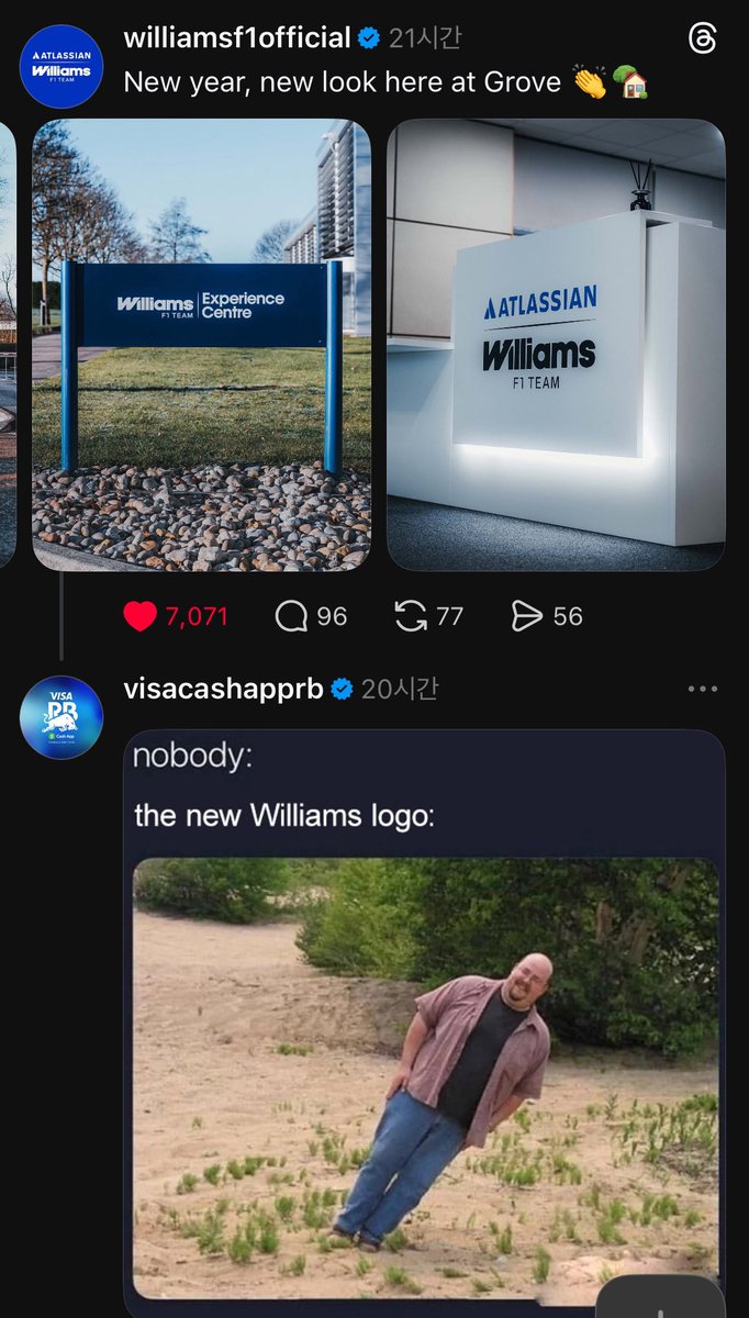 Bammm_F1's tweet image. 윌리엄스 로고 바꿨다고 올렸는데 알비가ㅋㅋㅋㅋㅋ 둘이 잘 노네…