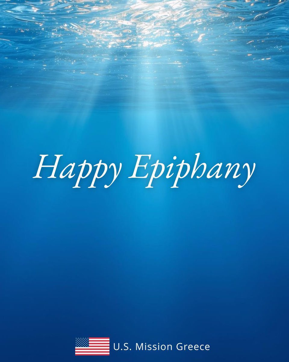 USAmbassadorGR's tweet image. I wish all the very best to friends, partners, and colleagues in Greece celebrating Theofania — a day that offers us time for spiritual reflection and reignites hope for the year to come. The Blessing of the Waters celebrated across Greece today reminds us of the enduring…