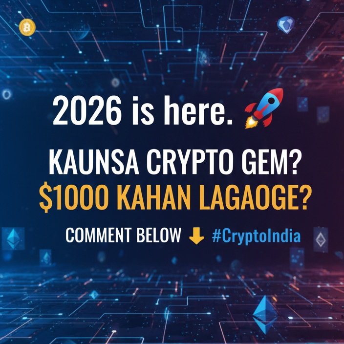 TodayCryptoRj's tweet photo. 2026 is here. 🚀
​Agar aapko aaj $1,000 mile sirf ek crypto gem mein invest karne ke liye, toh wo kaunsa coin hoga?
​Niche comment karein 👇. Main best projects ko check out karunga!
#CryptoIndia #Bitcoin #Altcoins #todaycrypto https://t.co/VgyRRo2amB