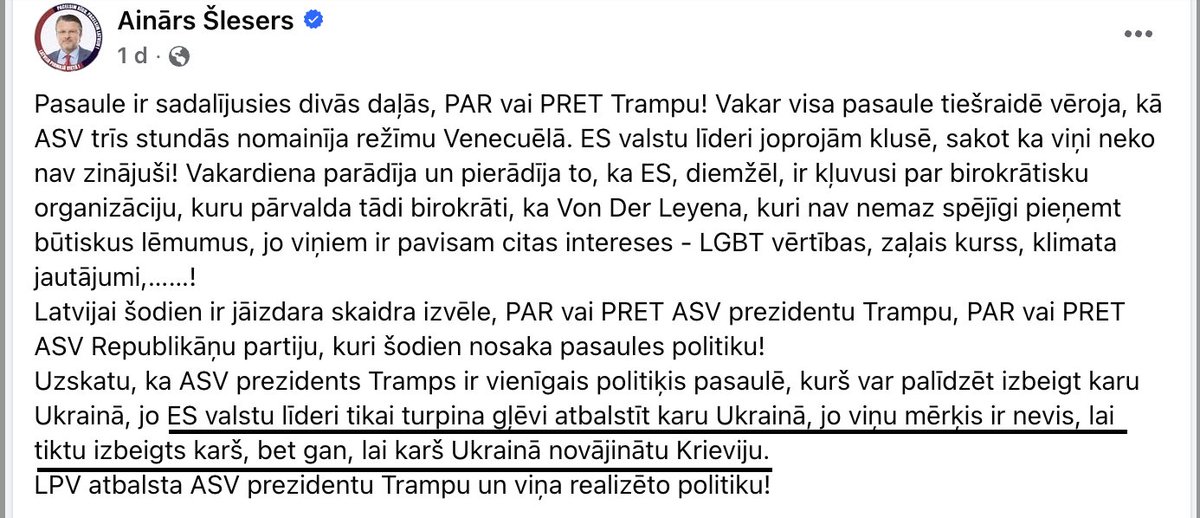 raudseps's tweet image. Ja attīra tekstu no visas apsaukāšanās, pamatvēstījums ir skaidrs - Šlesers nevēlas, lai Krievija tiktu vājināta