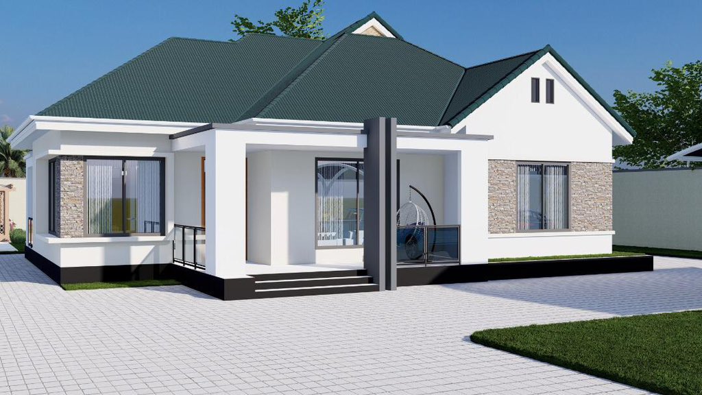 Empire_stone_tz's tweet photo. 🏡 NYUMBA YA KISASA YENYE MVUTO NA MPANGILIO BORA VYUMBA VITATU (3 BEDROOMS)

*Ngurumo Construction* inakuletea ramani ya kipekee kwa ajili ya ujenzi wa nyumba ya ndoto yako – yenye kila kitu unachokihitaji kwa maisha ya kifamilia na matumizi ya kisasa!

*🏠 Nyumba Kuu (Main House):*  
✅ Vyumba 3 vya kulala – 1 Master (self-contained) + 2 Self-contained  
✅ Sebule kubwa na ya kisasa  
✅ Dining Room iliyo wazi na yenye nafasi  
✅ Jiko kubwa lenye mpangilio bora  
✅ Chumba cha kufulia (Laundry)  
✅ Store  
✅ Public Toilet  
✅ Prayer Room / Meeting Room  

*🏡 Nyumba ya Wageni (Guest Wing):*  
✅ Chumba 1 (Master – self-contained)  

*🏠 Staff Quarter:*  
✅ Vyumba 2 vya kulala  
✅ Public Toilet  

*🛠️ Huduma Zetu:*  
✅ Ramani za kisasa (2D & 3D)  
✅ Makadirio ya gharama (BOQ)  
✅ Ujenzi & usimamizi

📞 *Wasiliana nasi sasa:*  
https://t.co/pHbATVseTo

*NGURUMO CONSTRUCTION – Tunajenga kwa kishindo na ubora!*

*Tufollow whatssp channel yetu kwa update zaidi kuhusu ramani na ujenzi bonyeza link ipo chini👇👇*
https://t.co/mpaYlZpwZK