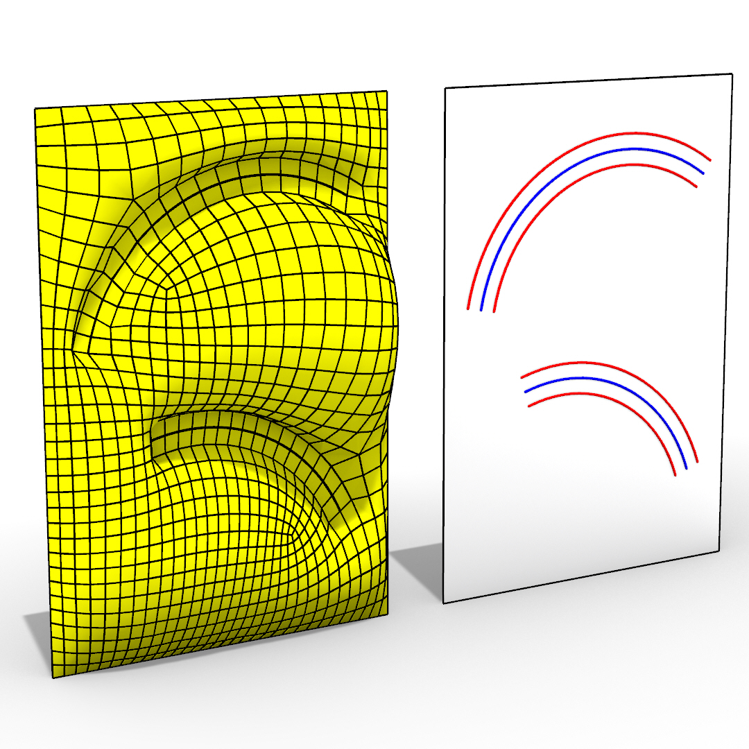 Parametric3d's tweet photo. In this Grasshopper Kangaroo tutorial, you’ll learn how to inflate a mesh by defining boundary curves and specifying fixed curve locations on the mesh using an offset distance.

Example + Tutorial 👇
https://t.co/Z9D9c1CBuP https://t.co/jHvpUI8MaC