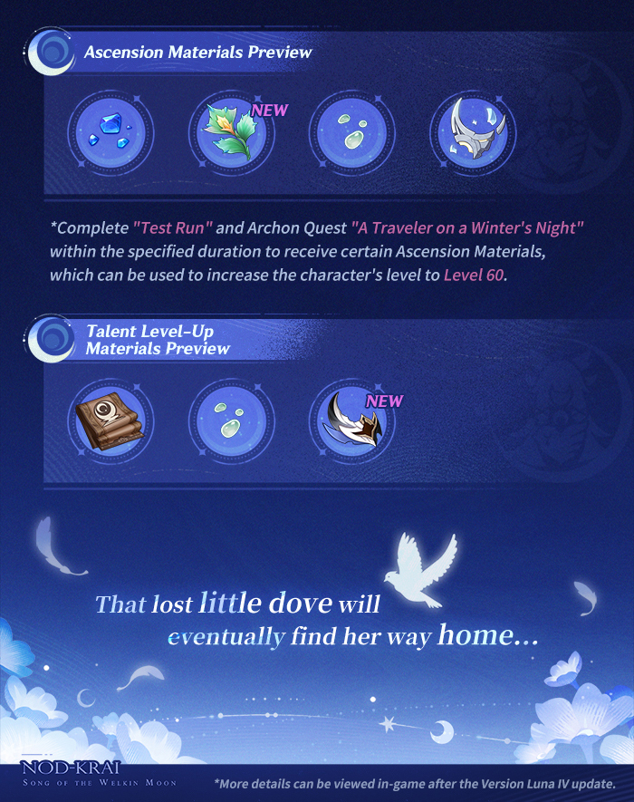 GenshinImpact's tweet image. Character Skill Showcase — "Welkin Moon's Homecoming" Columbina
#GenshinImpact #GenshinMoonInvitation #Columbina 

Hello, Traveler! Columbina's skill showcase is here. Let's take a closer look together! The Character Event Wish "Somnias a Luna" will be available on January 14…